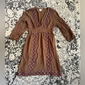 Flying Tomato Brown Dress with Purple and Orange Accents